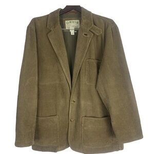 Vtg 90s Orvis Mens 42R Distressed Leather Elbow Patch Corduroy Sport Coat Jacket